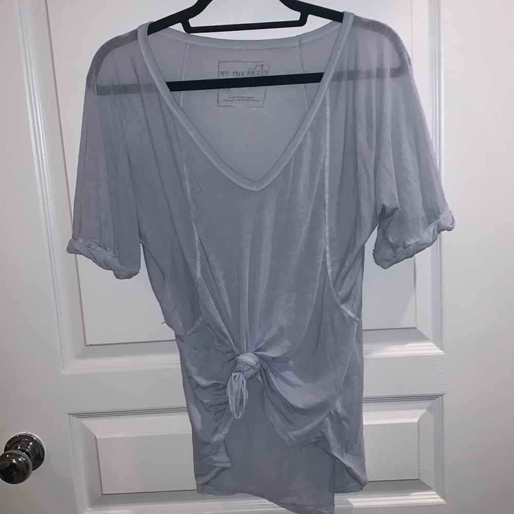 Free People Short Sleeve T-Shirt - XS - Light Blue